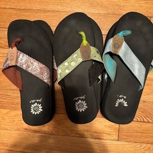 Yellow Box flip flops